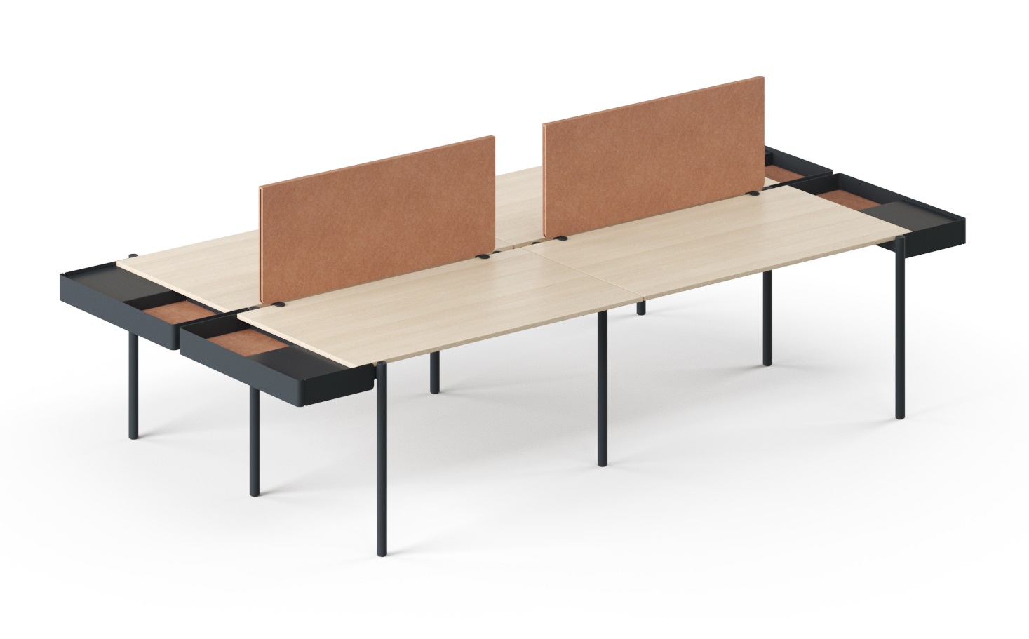 Zedo 4-Desk Bench Office Workstation