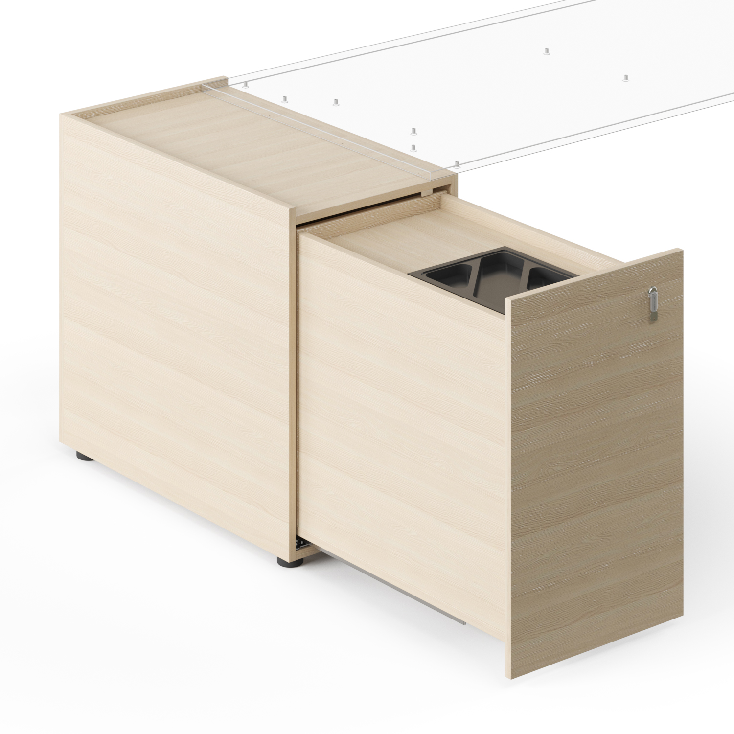 NARBUTAS Zedo Single Row 2 Desk Bench