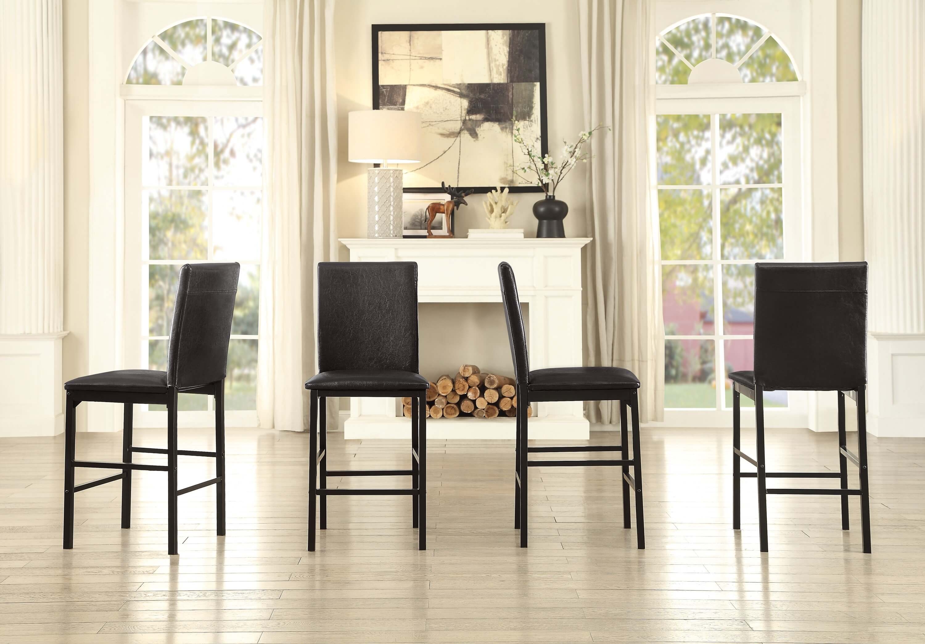 Tempe Transitional Vinyl/Iron Counter Dining Chair