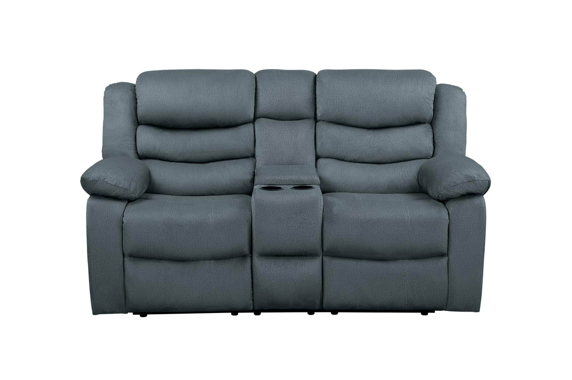 Discus Fabric Double Reclining Sofa by Homelegance