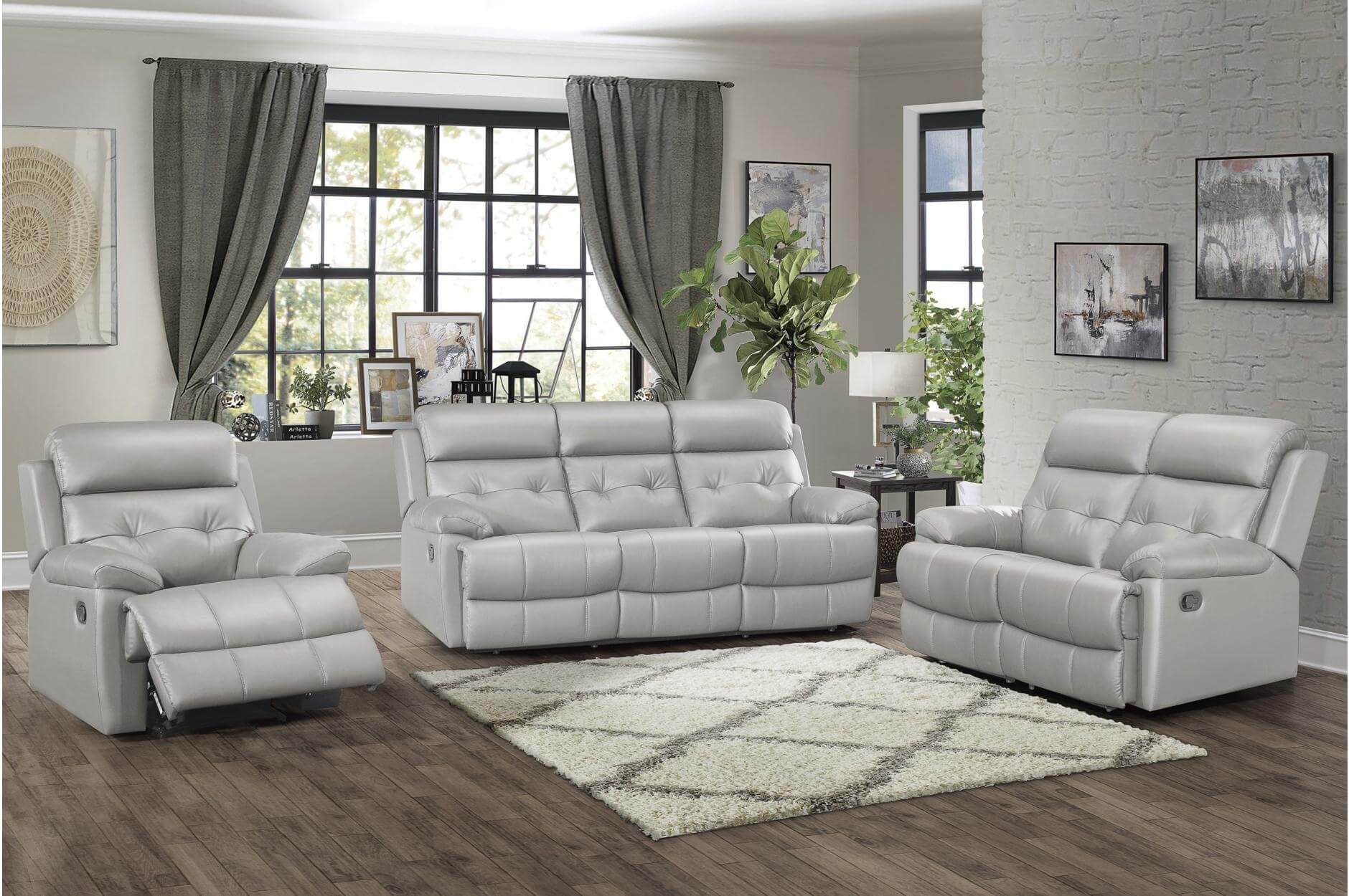 Lambent Leather/Bi-Cast Vinyl Living Room Set by Homelegance