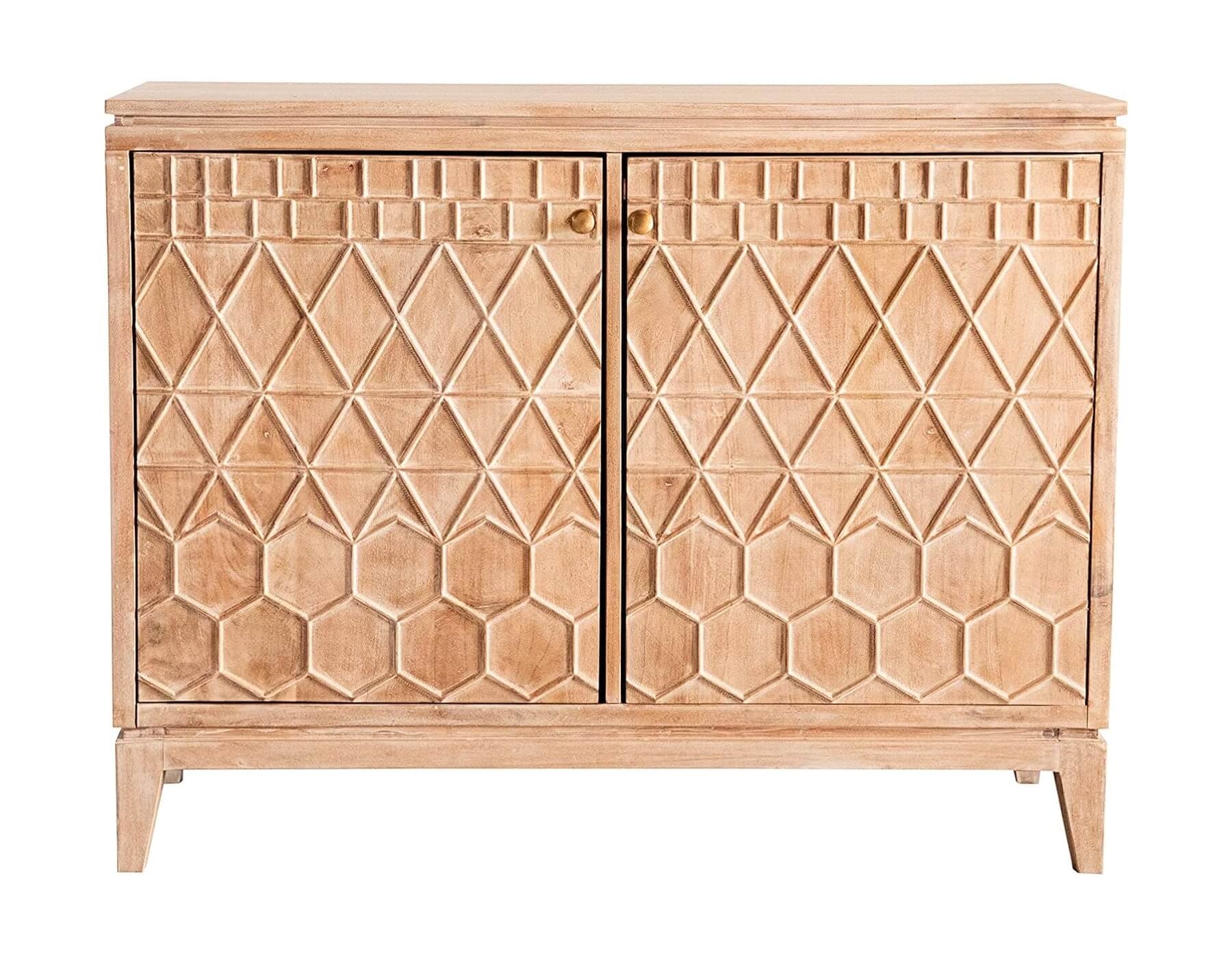 Eberto 2-door Geometric Wood Accent Cabinet