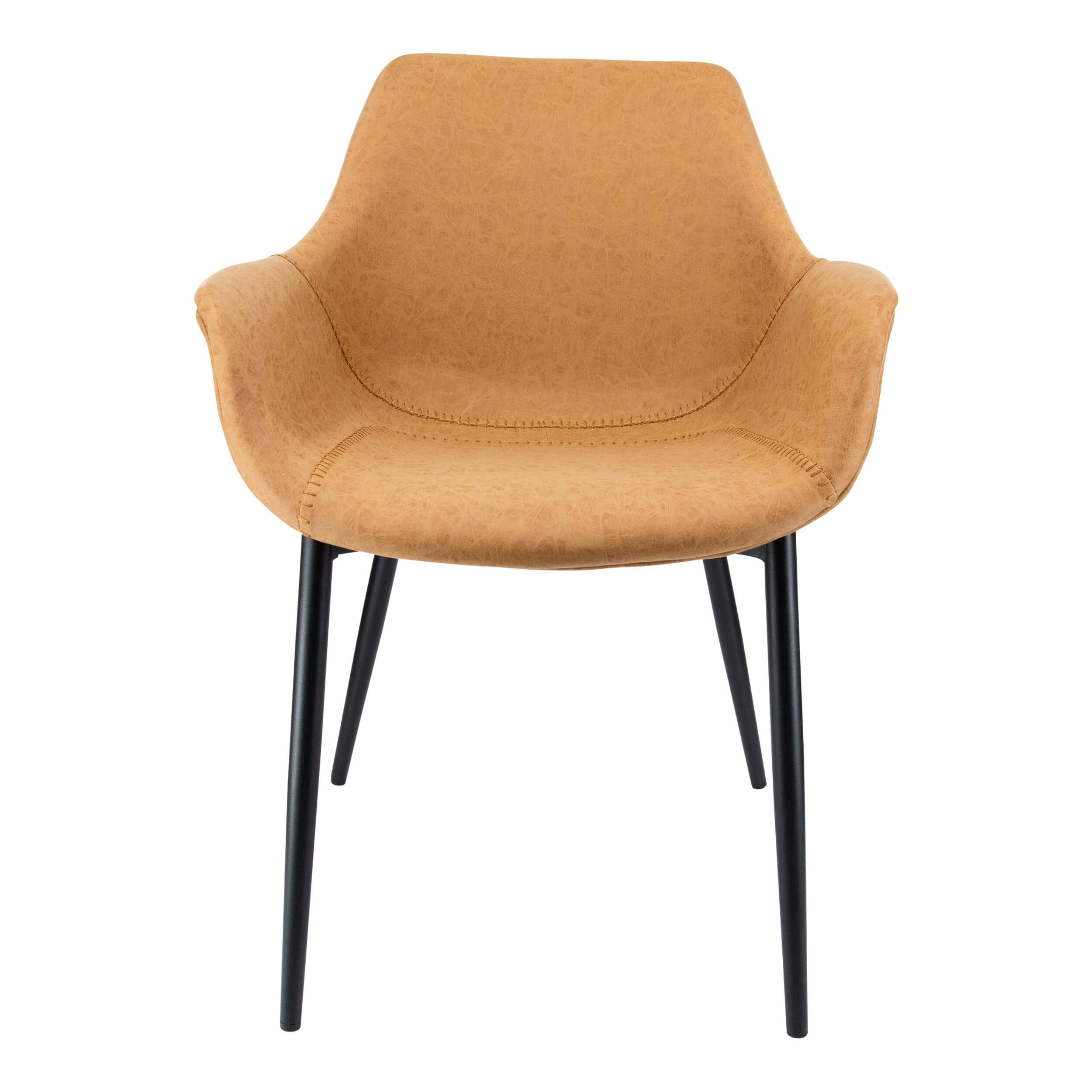 Markley Leather Dining Armchair with Metal Legs