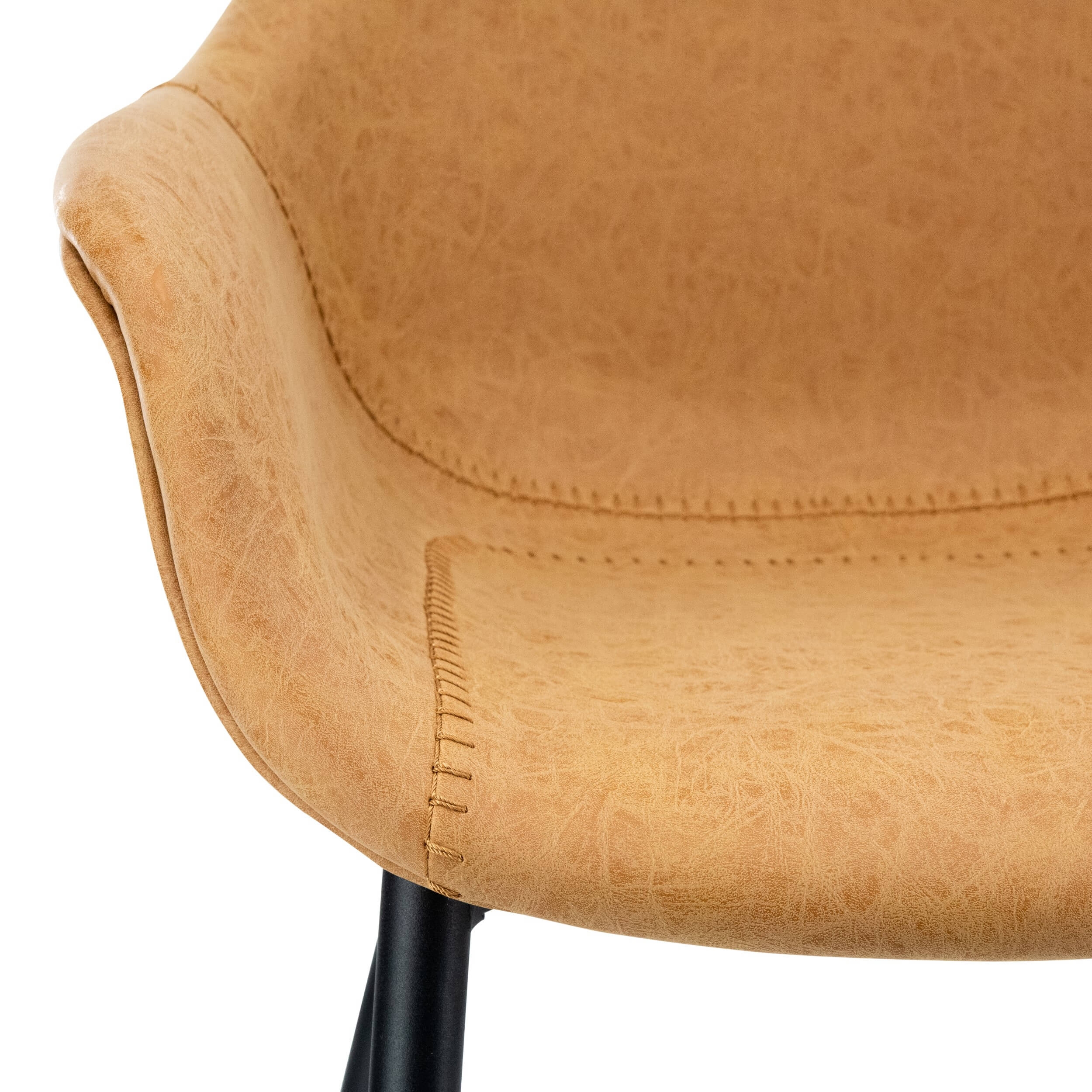 Markley Leather Dining Armchair with Metal Legs