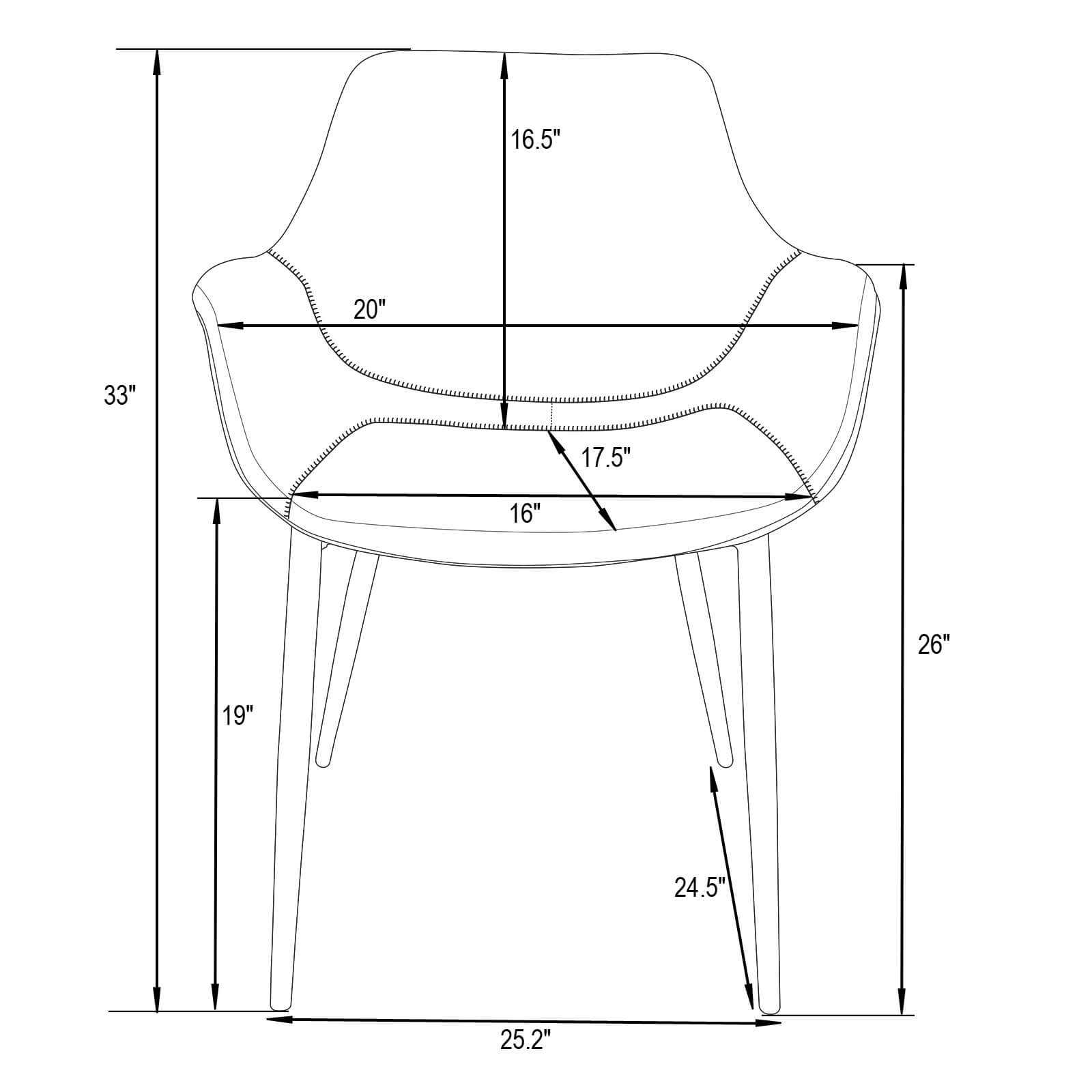 Markley Leather Dining Armchair with Metal Legs