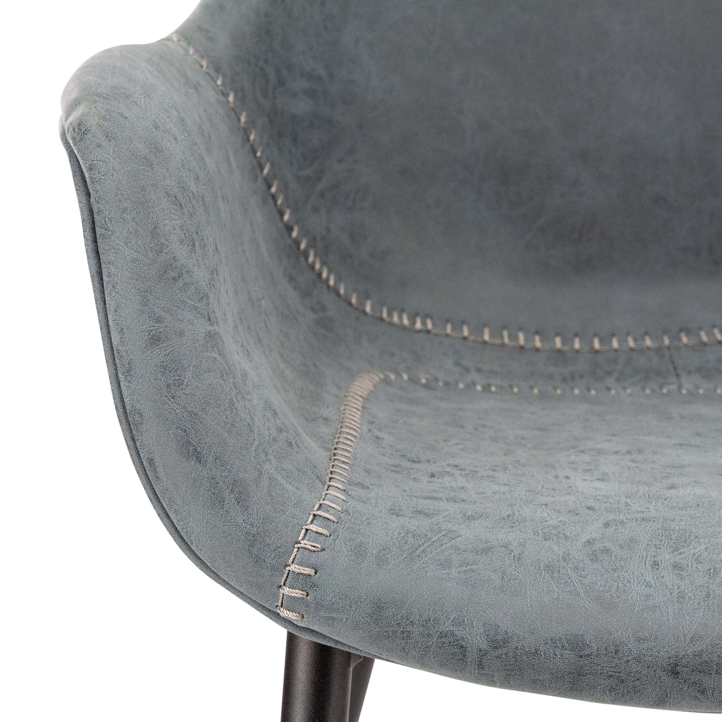 Markley Leather Dining Armchair with Metal Legs