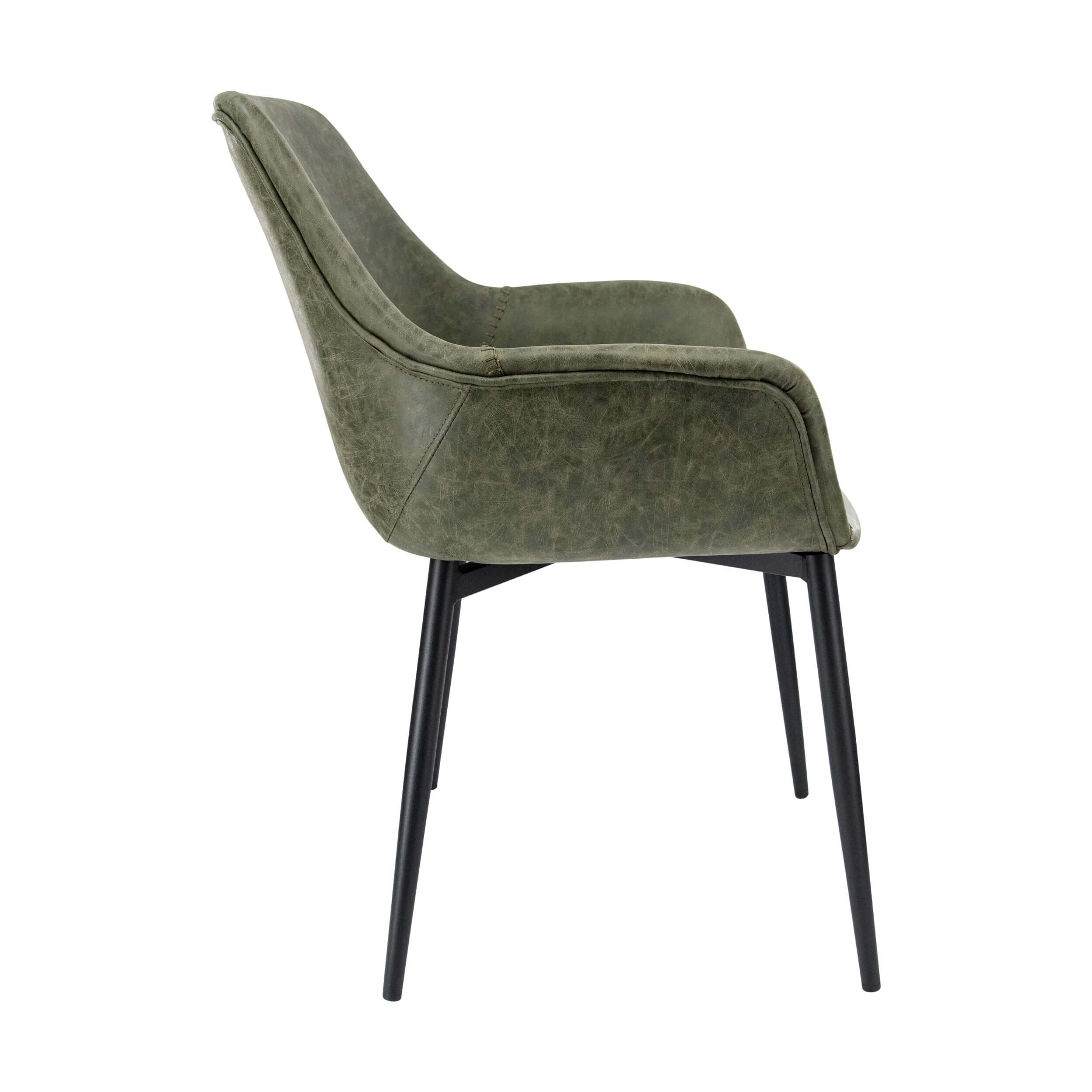 Markley Leather Dining Armchair with Metal Legs