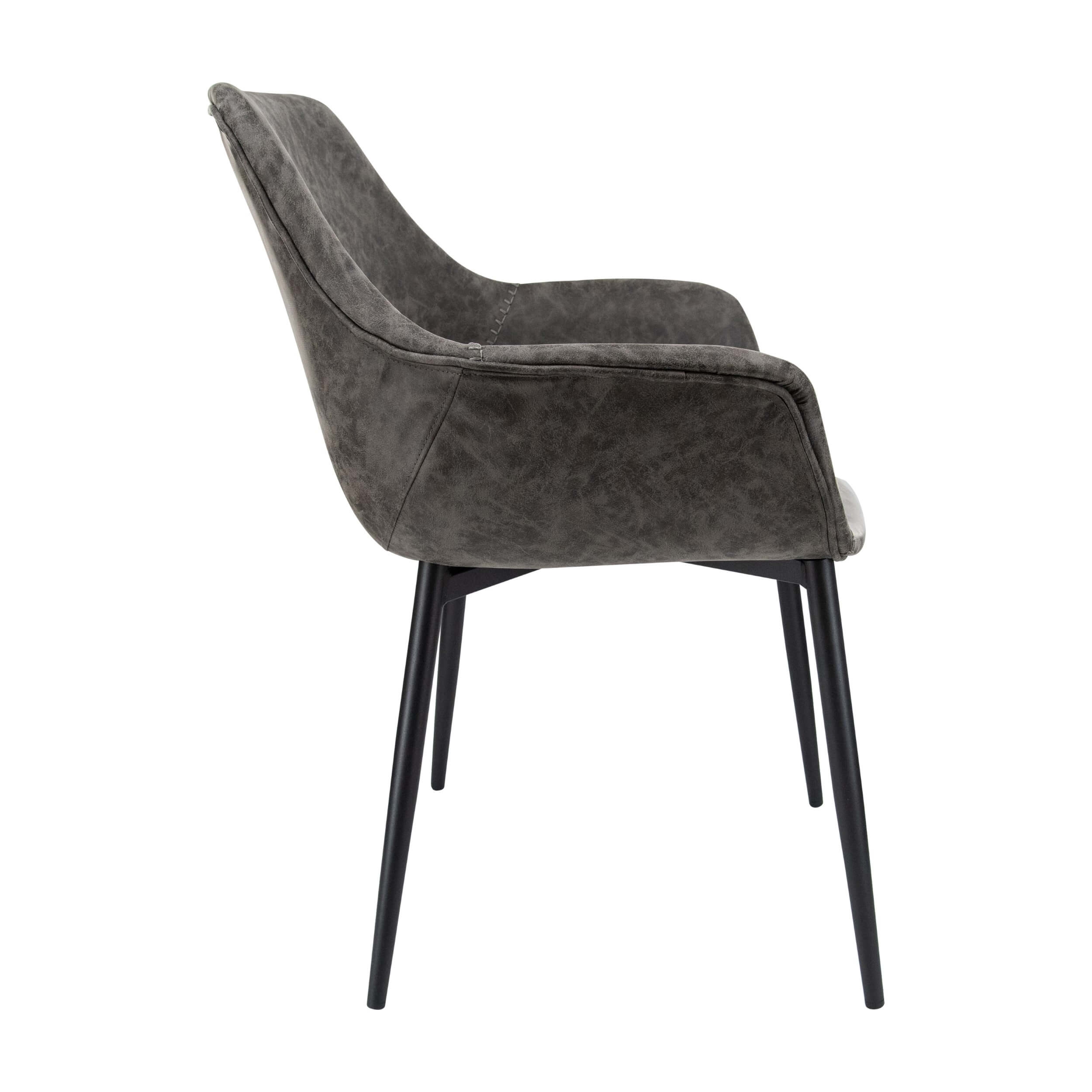 Markley Leather Dining Armchair with Metal Legs