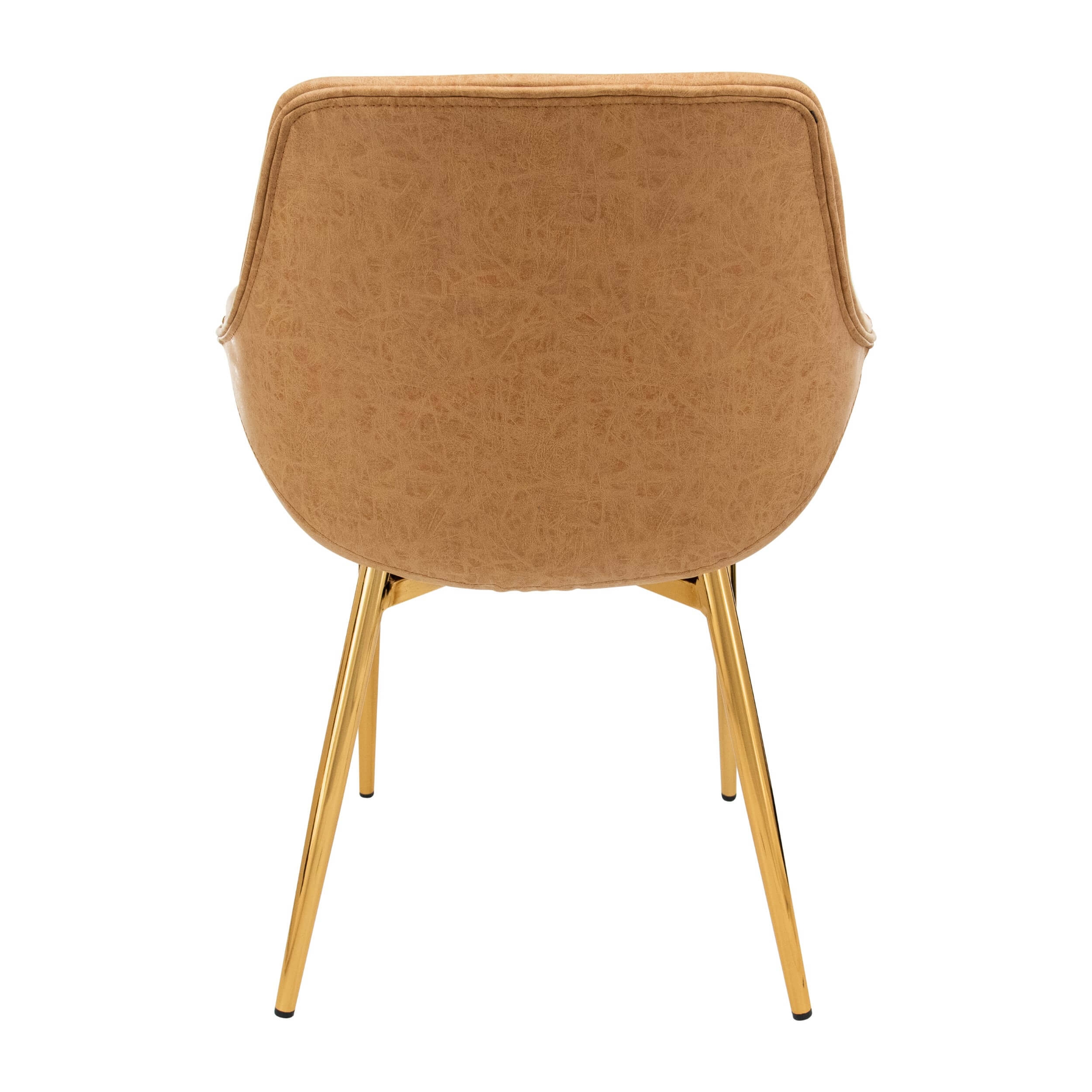 Markley Leather Dining Armchair with Gold Metal Legs