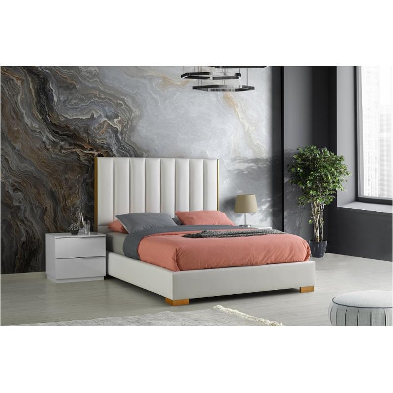 Eden SM Vinyl Channeled Upholstered Platform King Size Bed