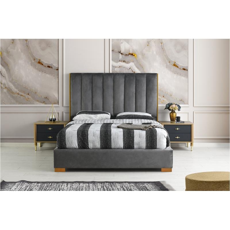 Eden SM Fabric Channeled Upholstered Platform King Size Bed