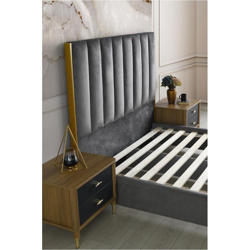 Eden SM Fabric Channeled Upholstered Platform Queen Size Bed