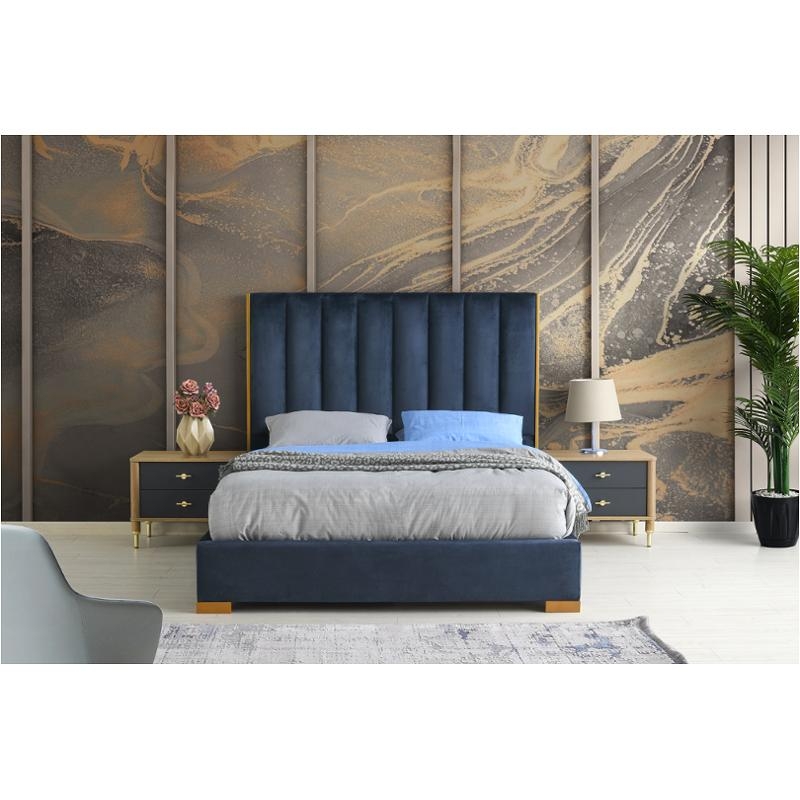 Eden SM Fabric Channeled Upholstered Platform Queen Size Bed