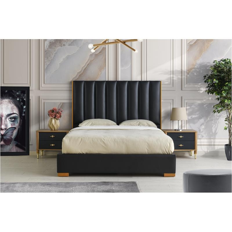 Eden SM Vinyl Channeled Upholstered Platform King Size Bed