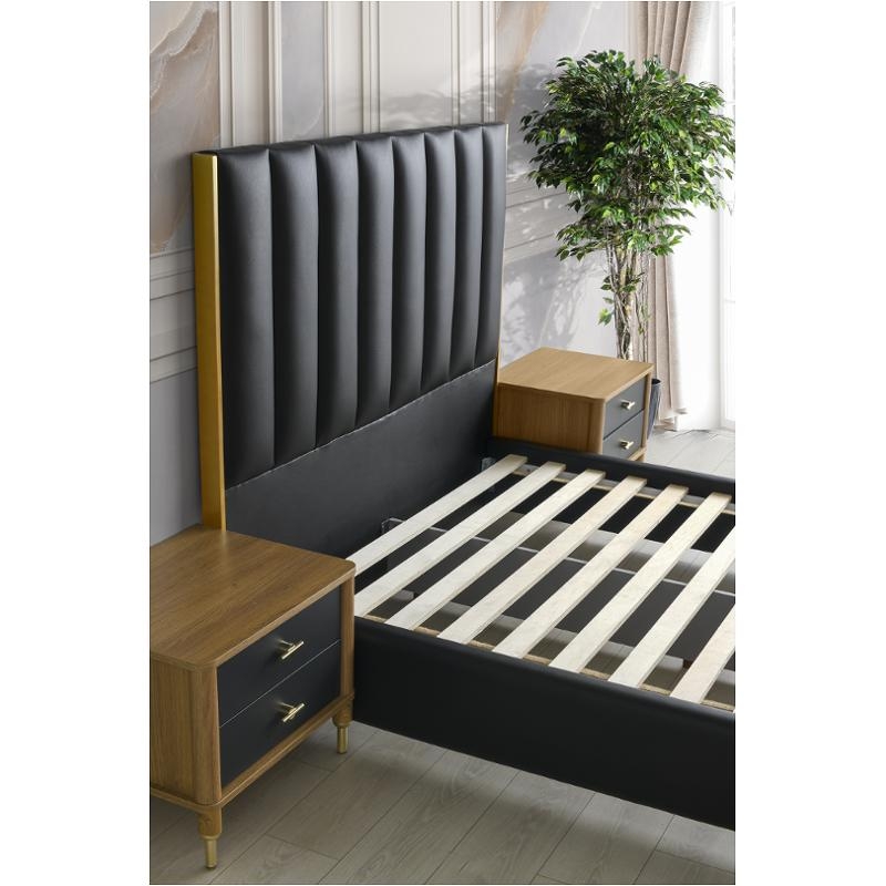 Eden SM Vinyl Channeled Upholstered Platform King Size Bed