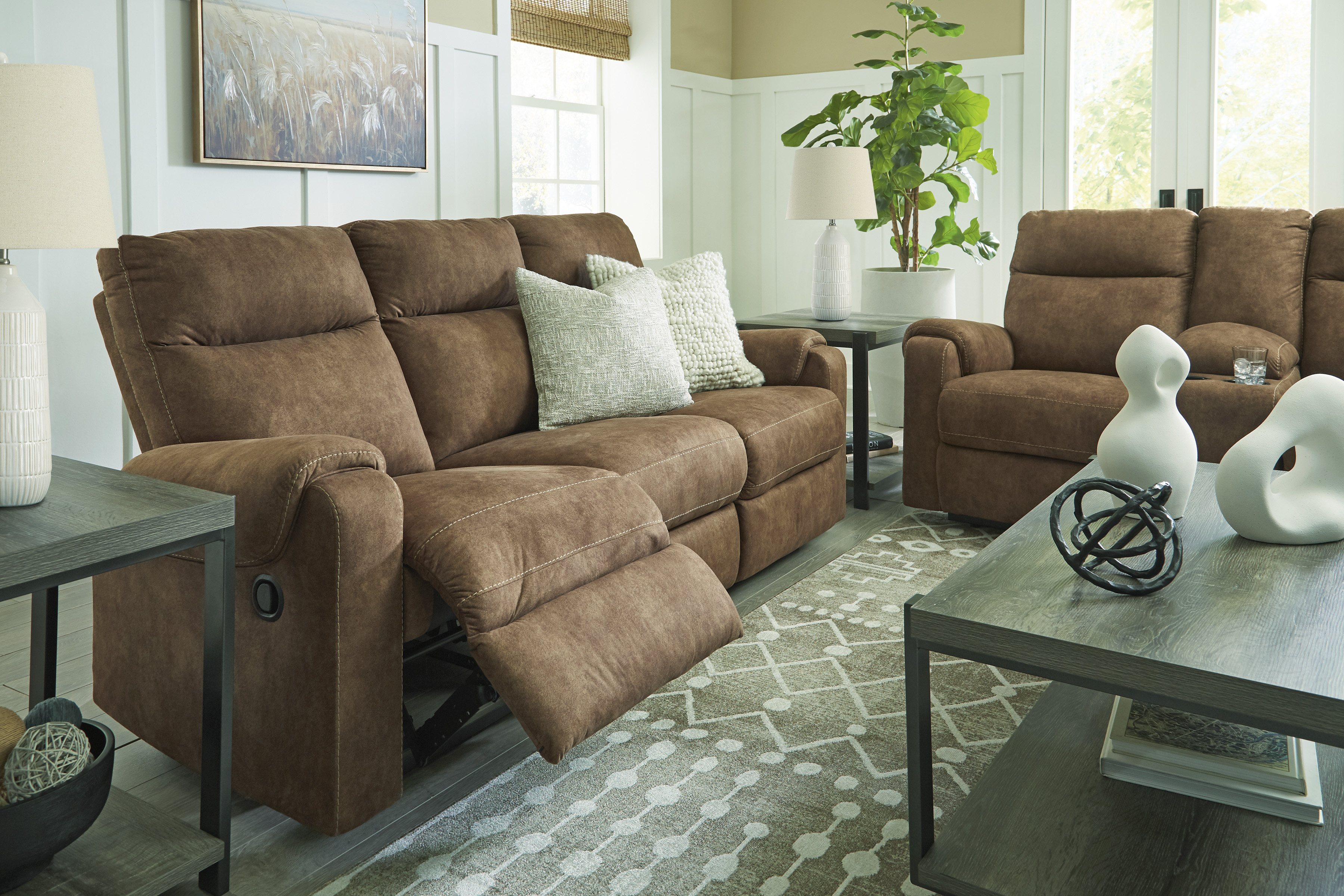 Edenwold Faux Leather Reclining Living Room Set