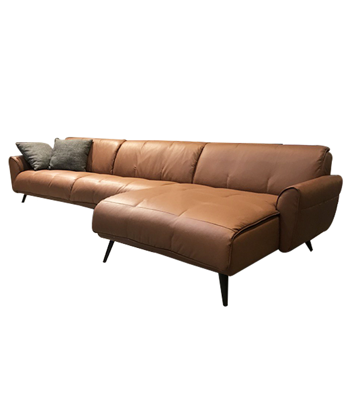 Talento Fabric/Leather L-Shape Sectional Sofa w/ Chaise