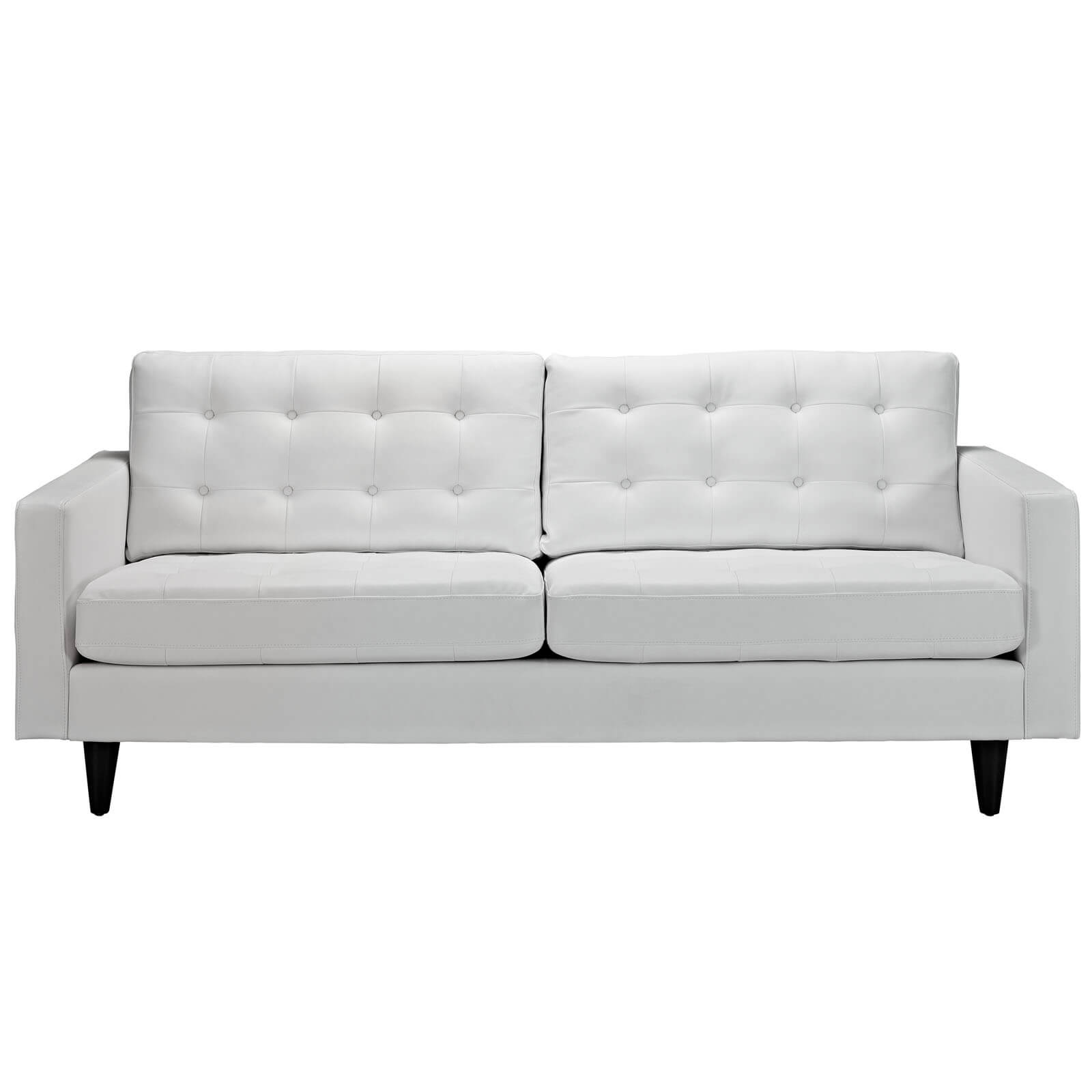 Empress Leather Sofa, White by Modway Furniture