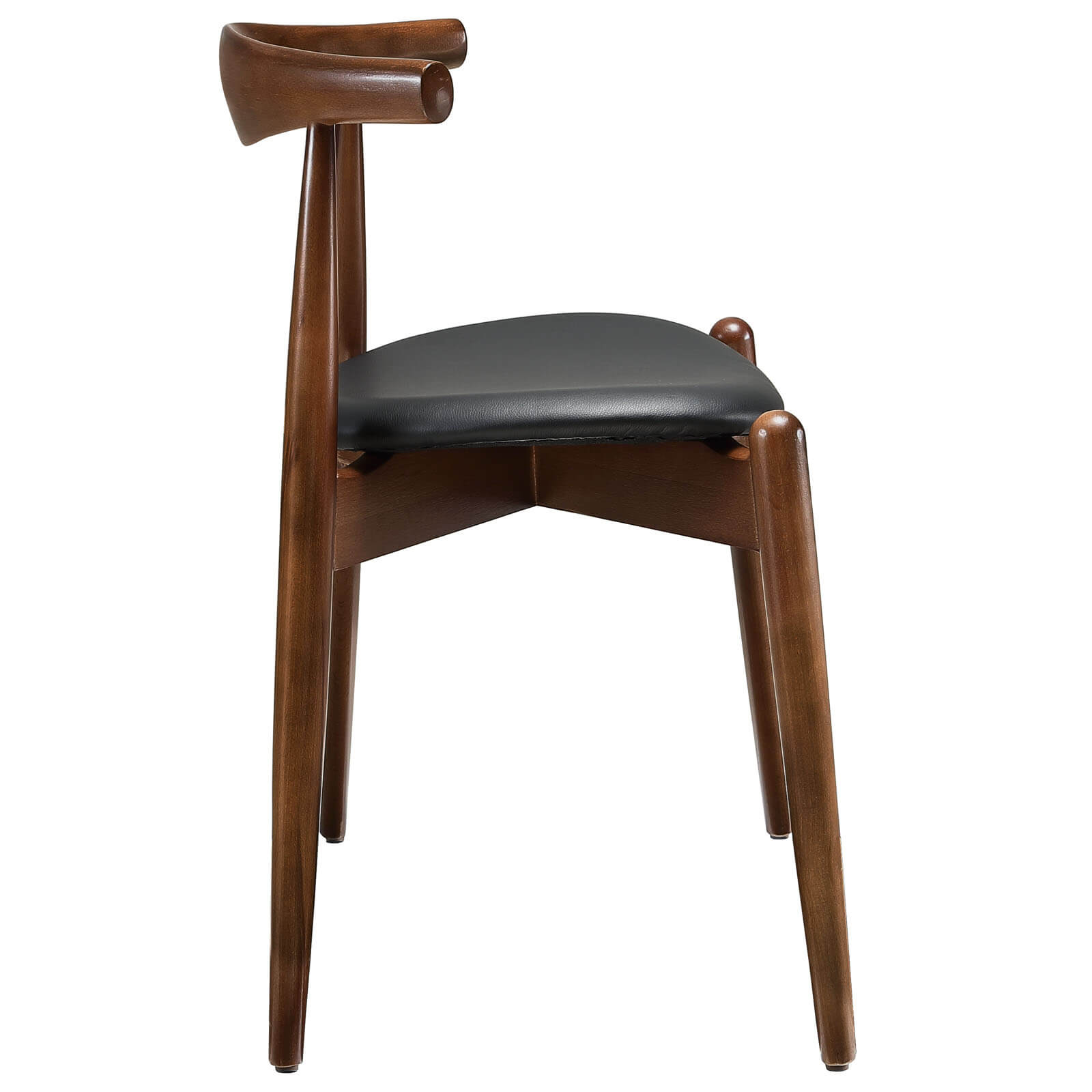 Stalwart Dining Side Chair, Dark Walnut + Black by Modway Furniture