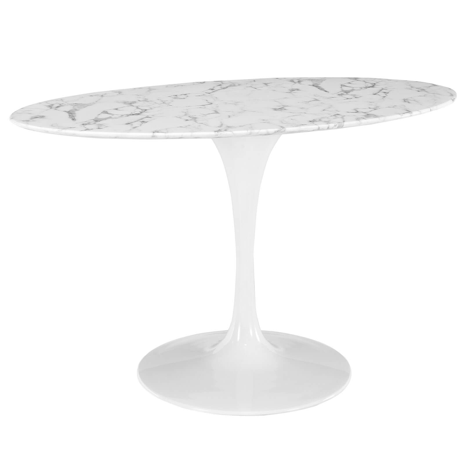 Lippa 54" Oval-Shaped Artificial Marble Dining Table by Modway Furniture