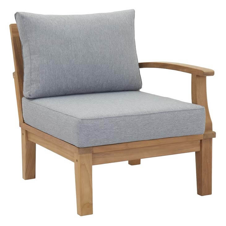 Marina Outdoor Patio Teak Left-Arm Sofa