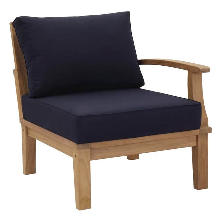 Marina Outdoor Patio Teak Left-Arm Sofa