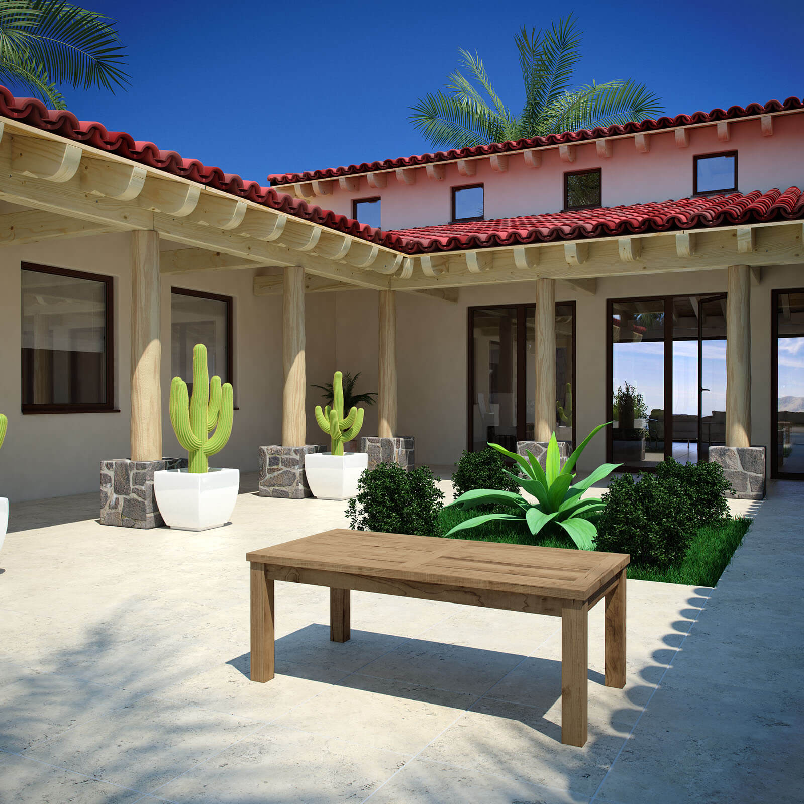 Marina Outdoor Patio Teak Rectangle Coffee Table by Modway Furniture