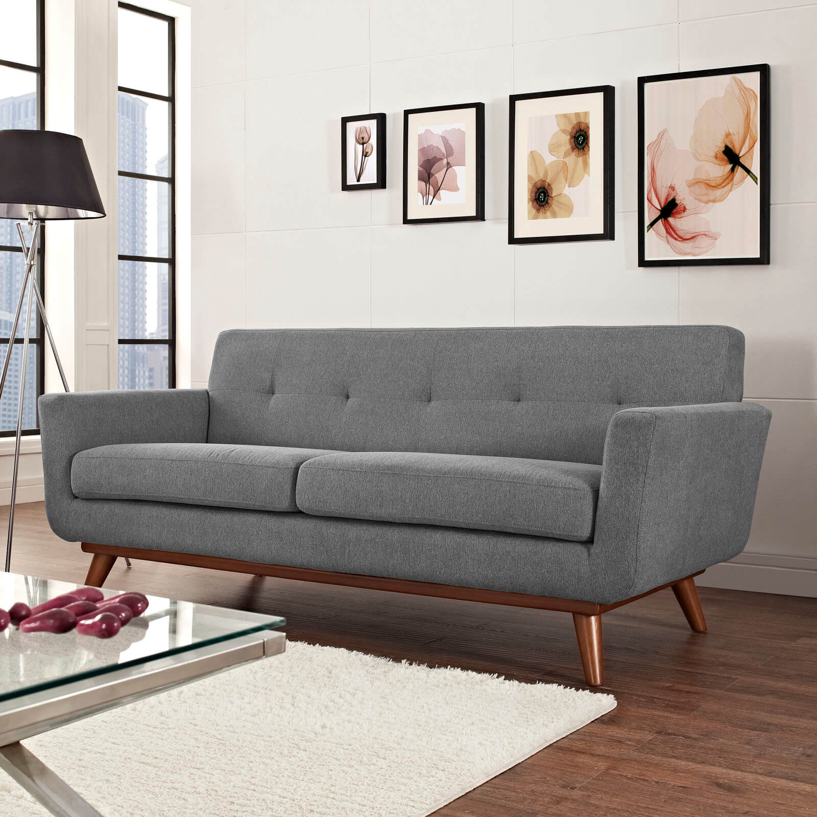 Engage Upholstered Loveseat, Expectation Gray by Modway Furniture