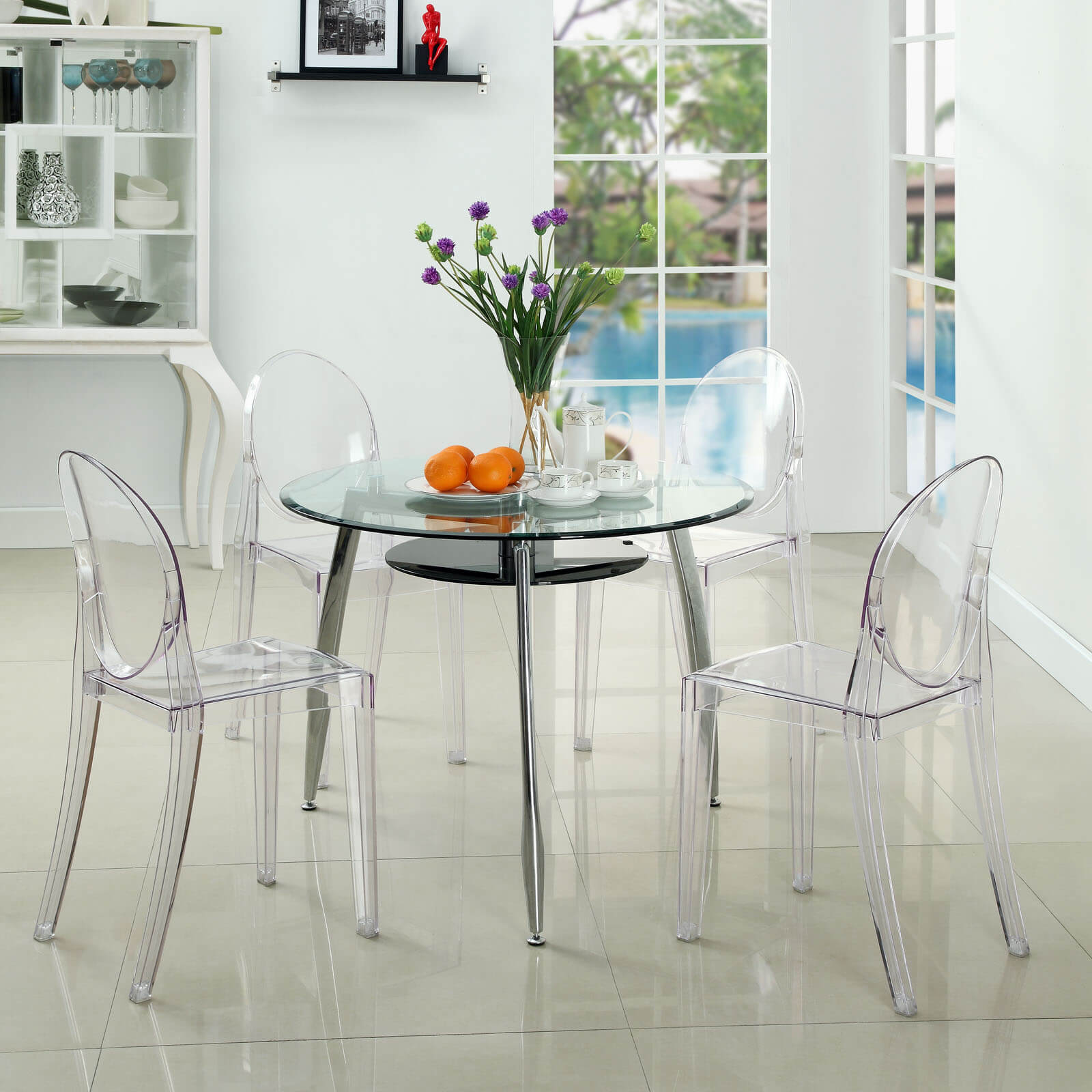 Casper Dining Side Chair, Clear by Modway Furniture