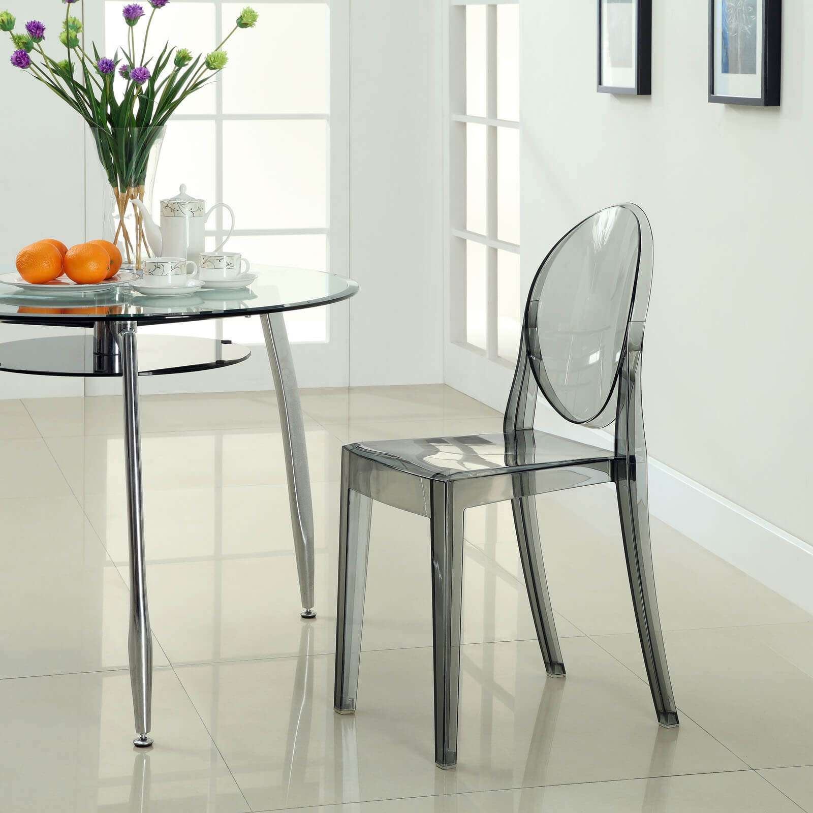 Casper Dining Side Chair, Smoked Clear by Modway Furniture