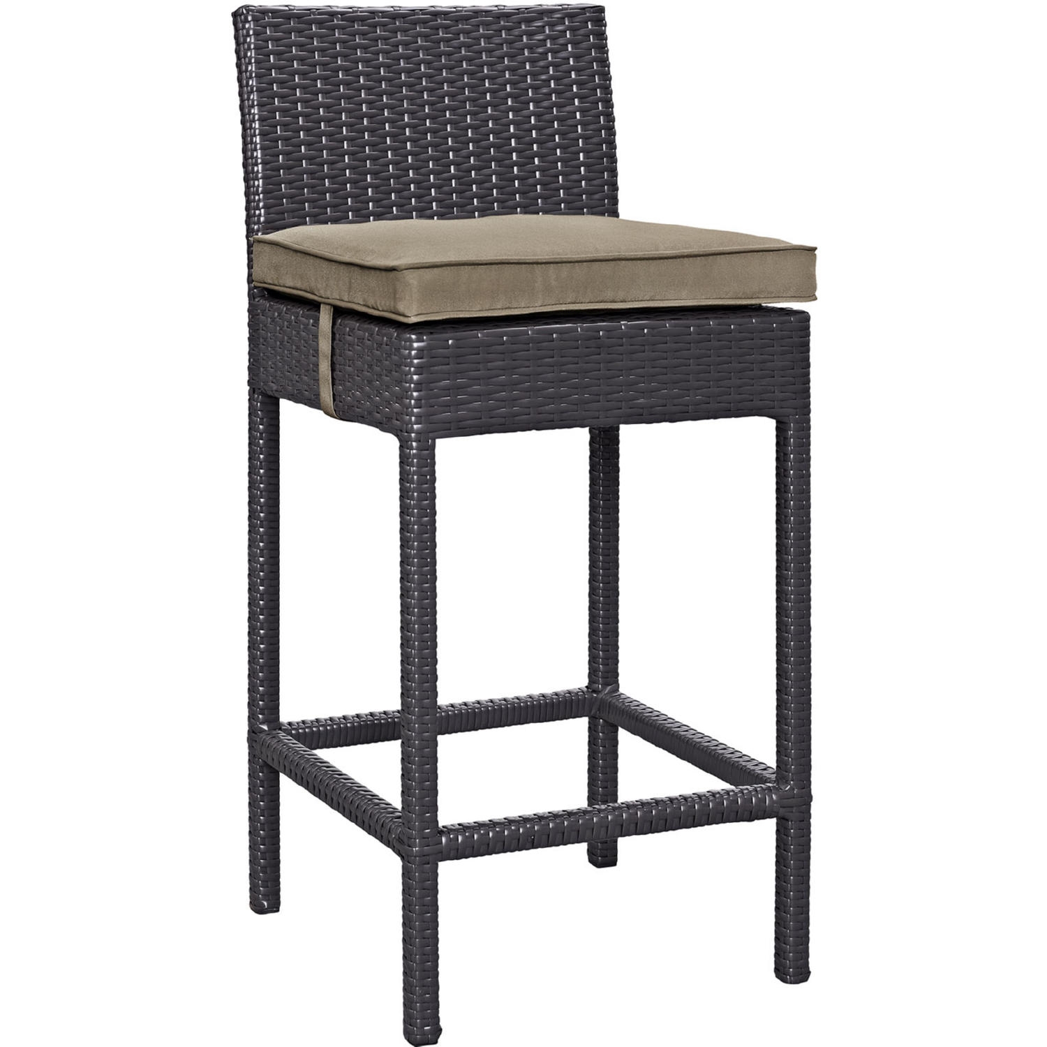 Lift Outdoor Patio Synthetic Rattan Bar Stool (Set of 2), Espresso/Mocha by Modway Furniture