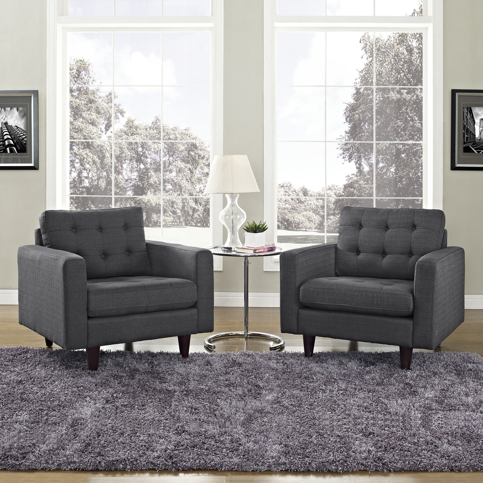 Empress Tufted Fabric Armchair