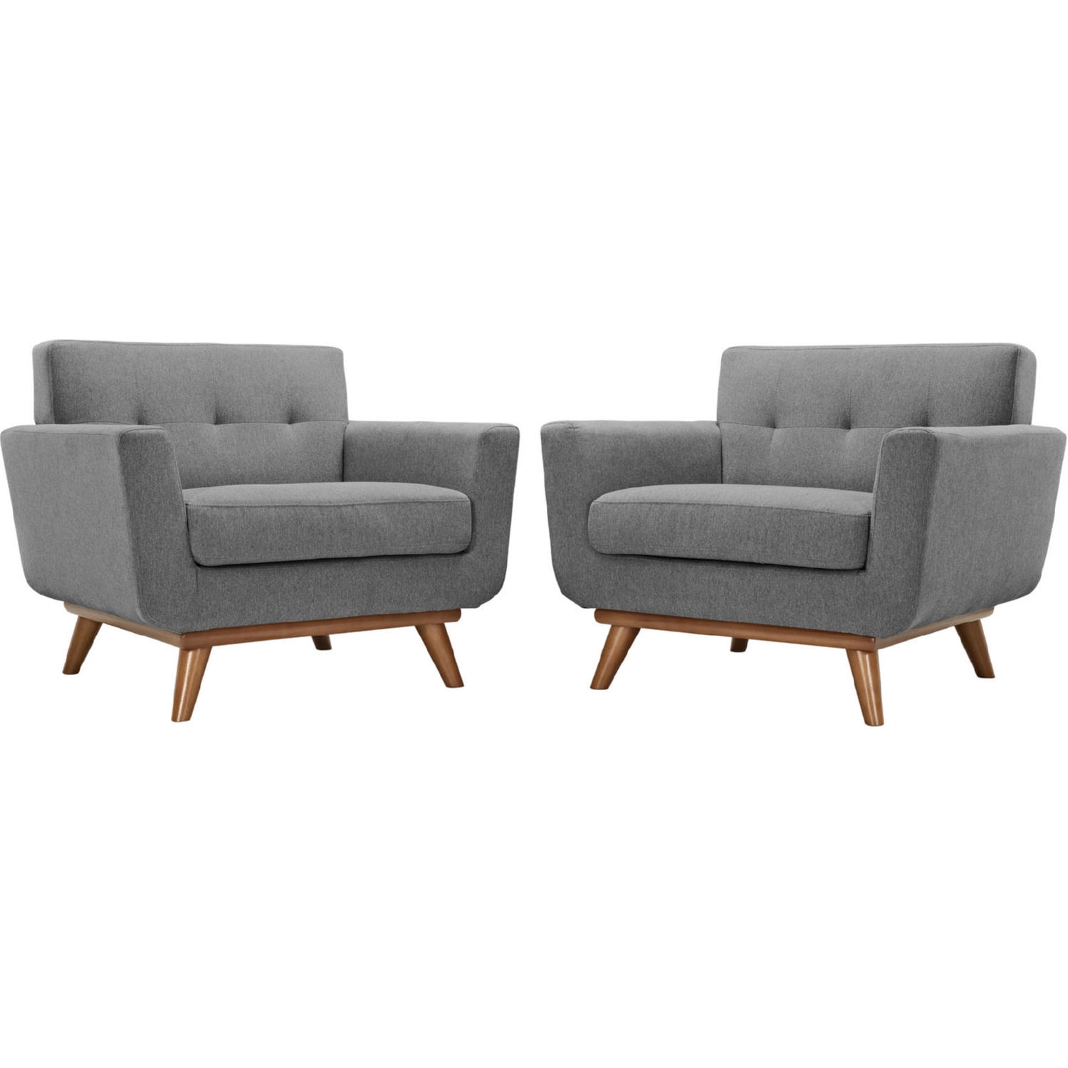 Engage Tufted Fabric Armchair (Set of 2), Expectation Gray by Modway Furniture