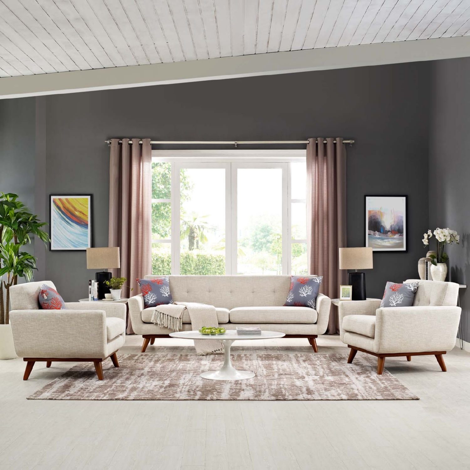 Engage Tufted Fabric Armchairs & Sofa