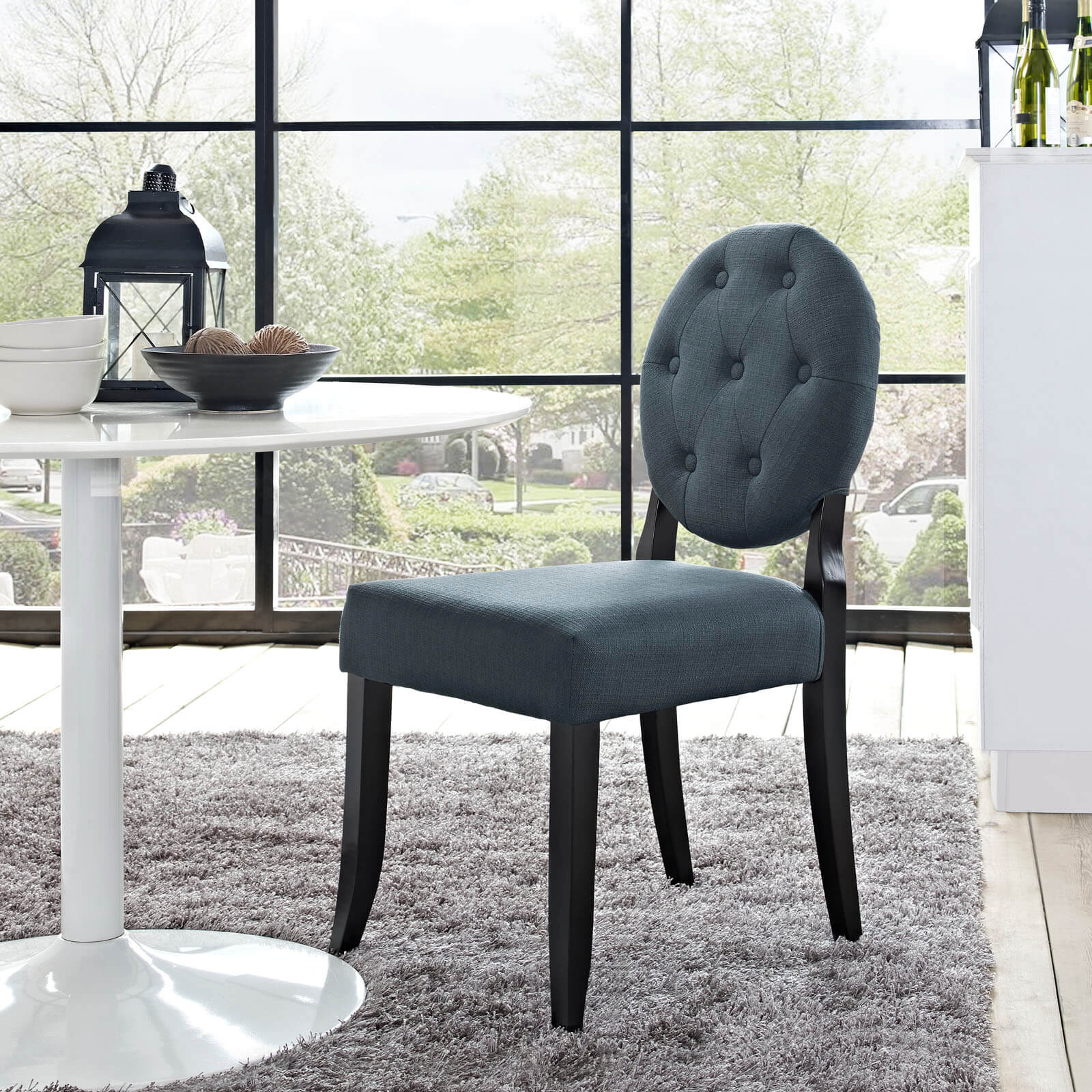 Button Dining Side Chair, Gray by Modway Furniture