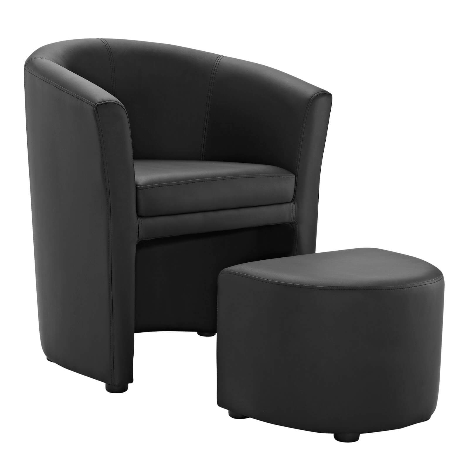 Divulge Armchair + Ottoman, Black by Modway Furniture