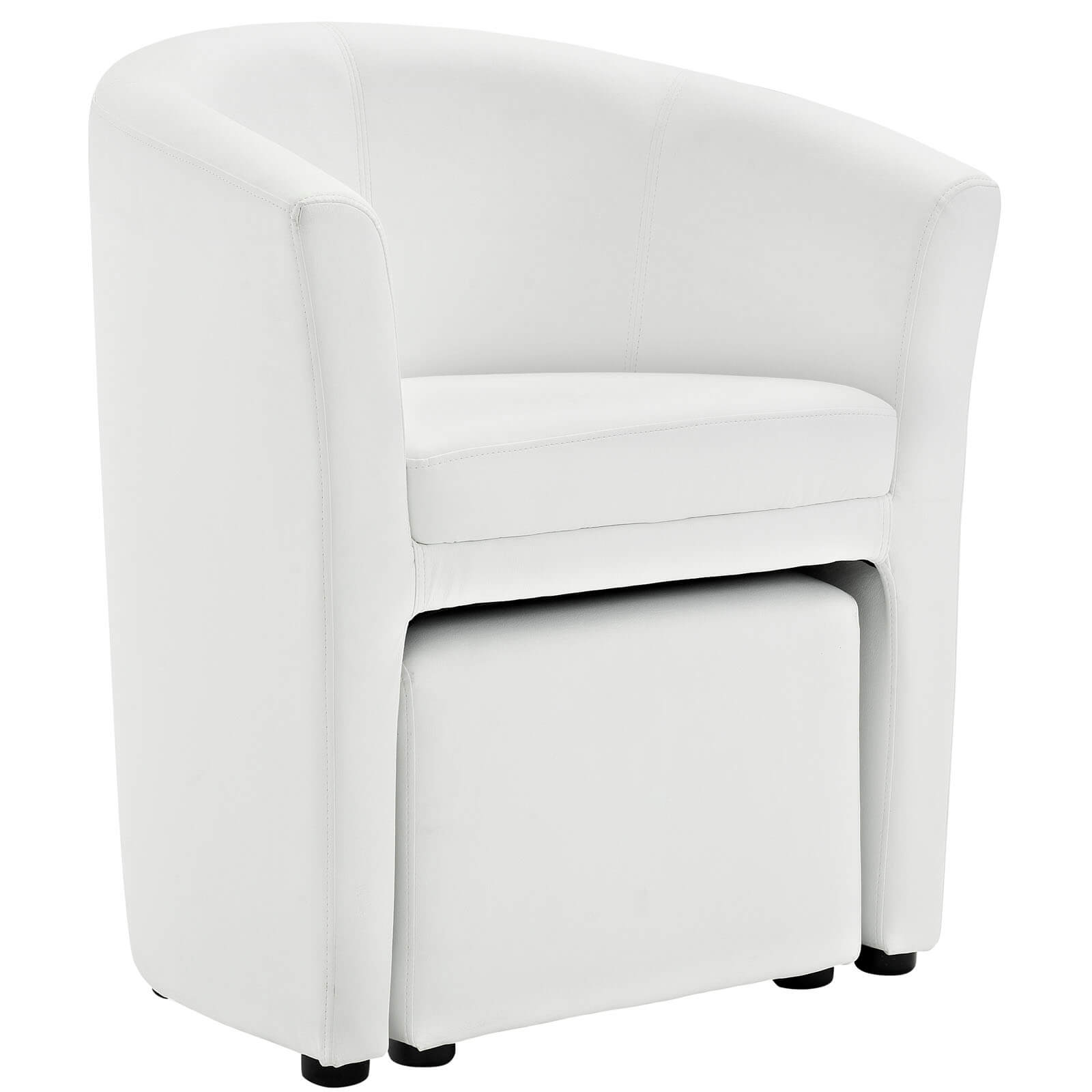 Divulge Armchair + Ottoman, White by Modway Furniture