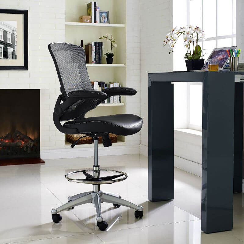 Attainment Drafting Stool, Black by Modway Furniture