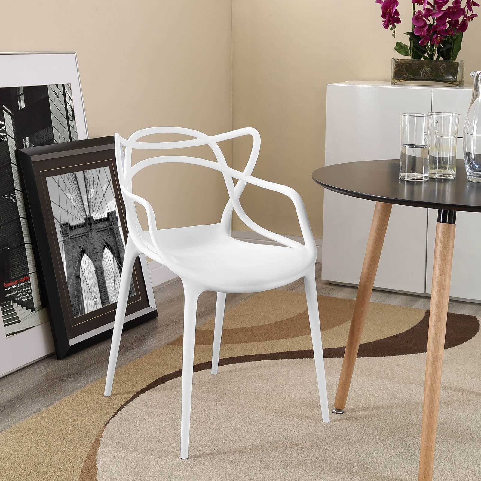 Entangled Dining Armchair, White by Modway Furniture
