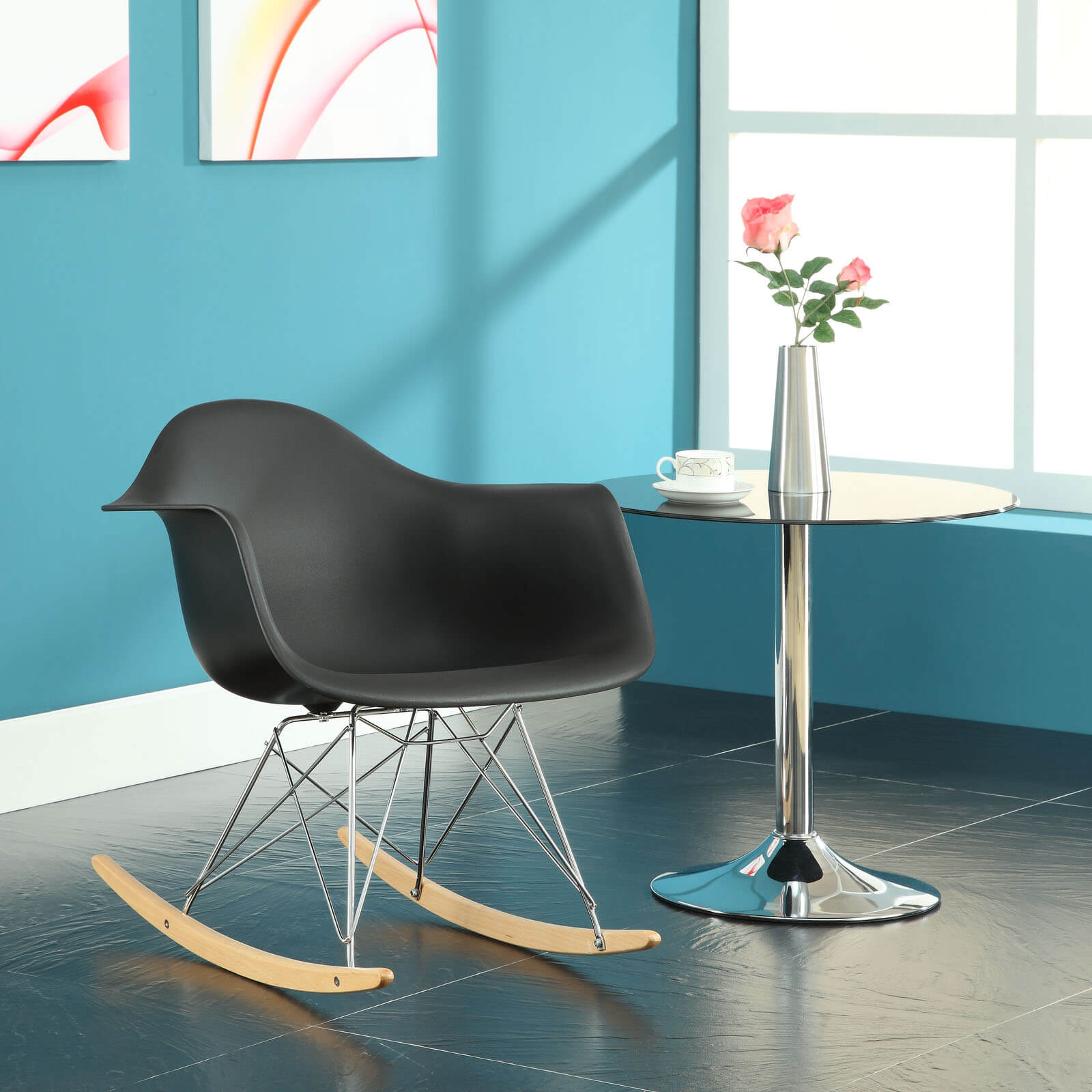 Rocker Lounge Chair, Black by Modway Furniture