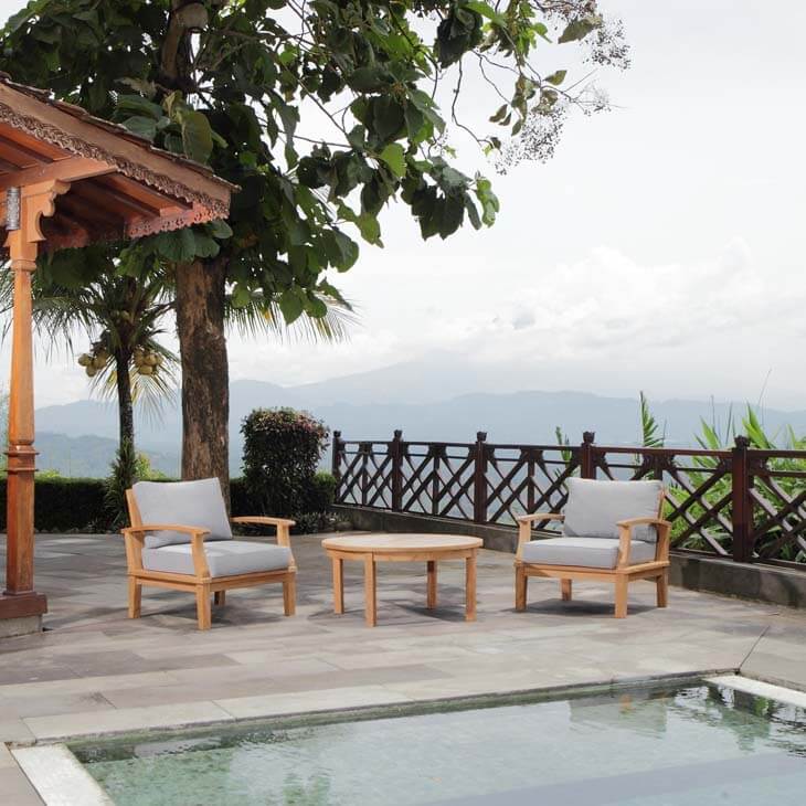 Marina 3-Pc Outdoor Patio Teak Set, Composition 2