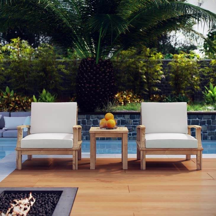 Marina 3-Pc Outdoor Patio Teak Set, Composition 3