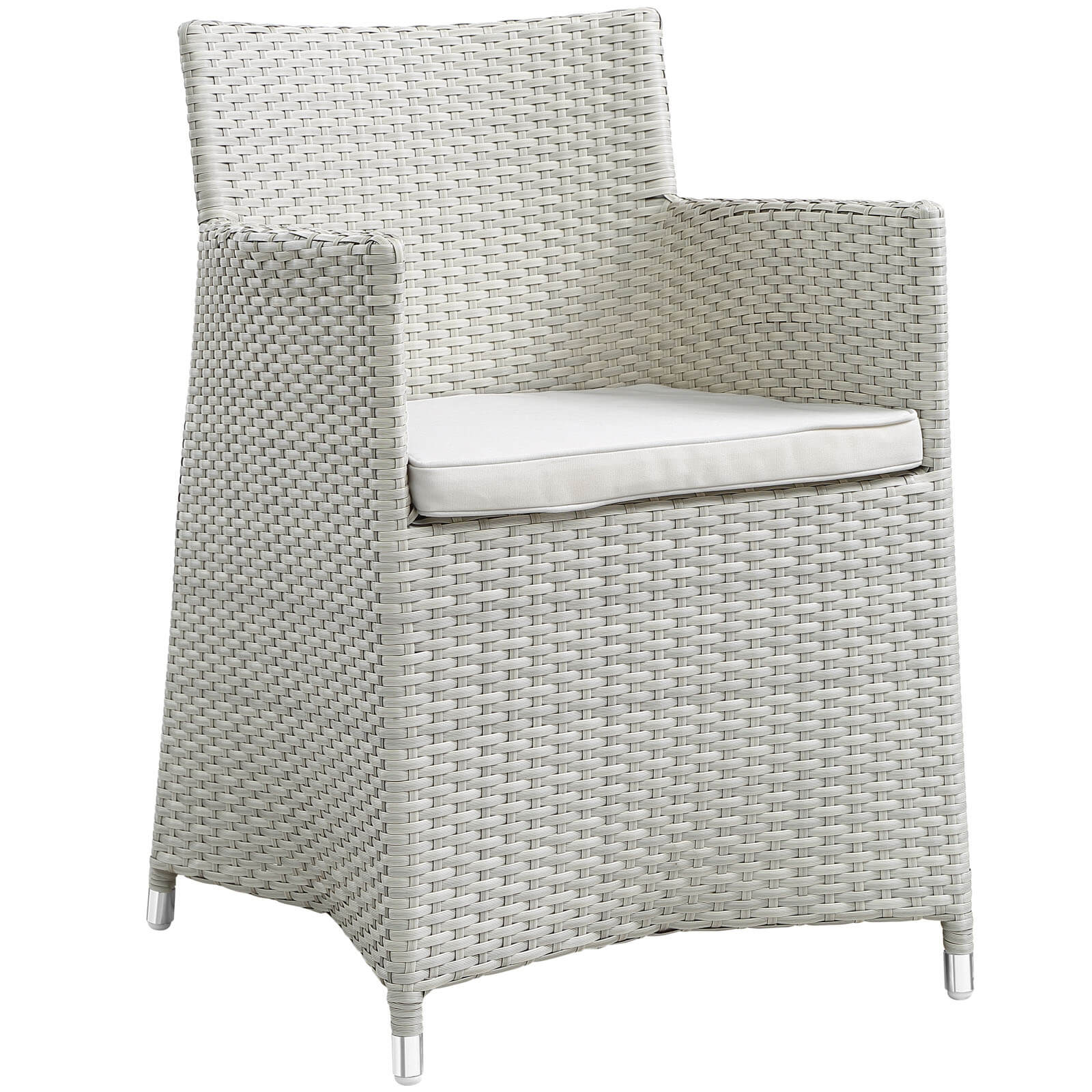 Junction Outdoor Patio Armchair, Gray + White by Modway Furniture