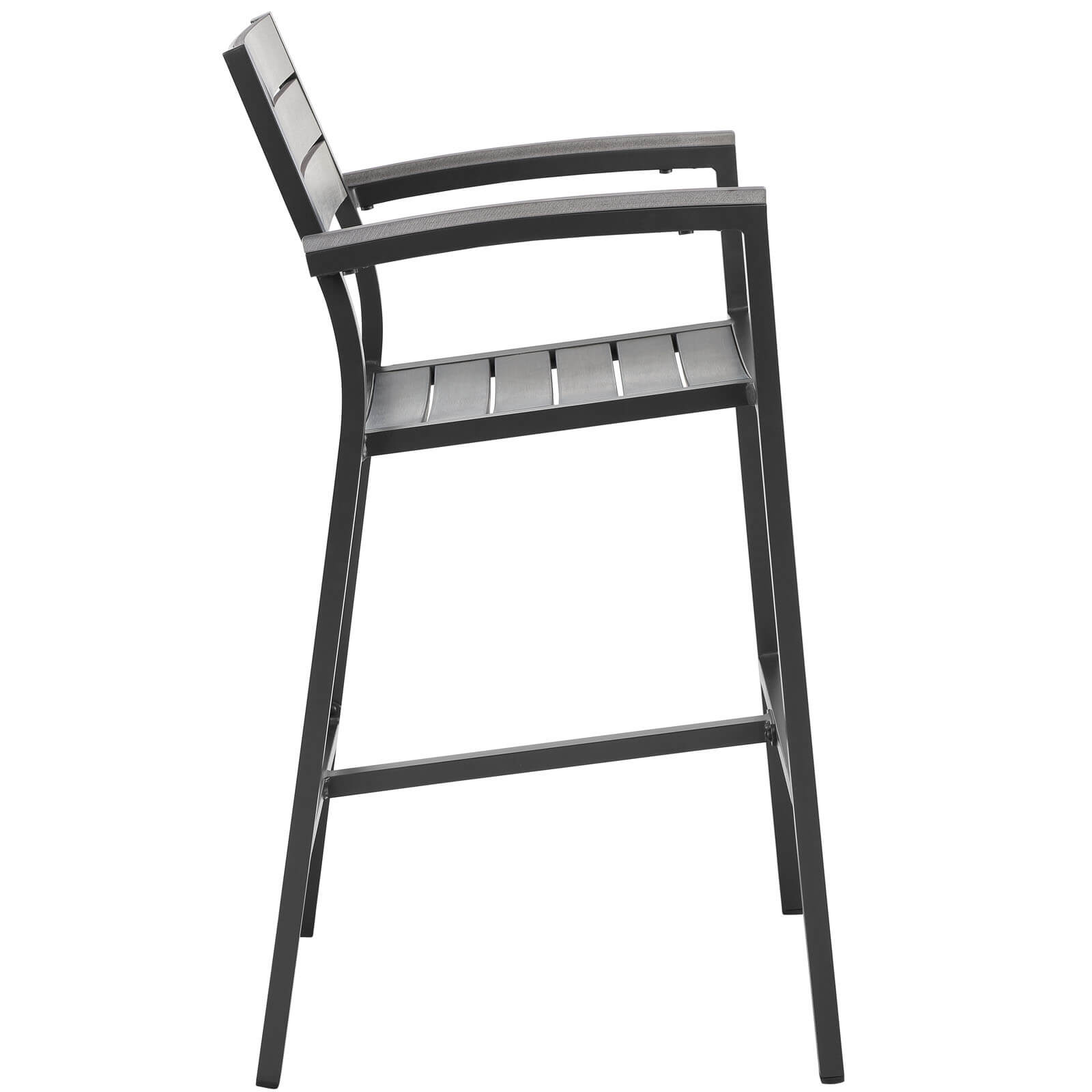 Maine Outdoor Patio Bar Stool, Brown + Gray by Modway Furniture