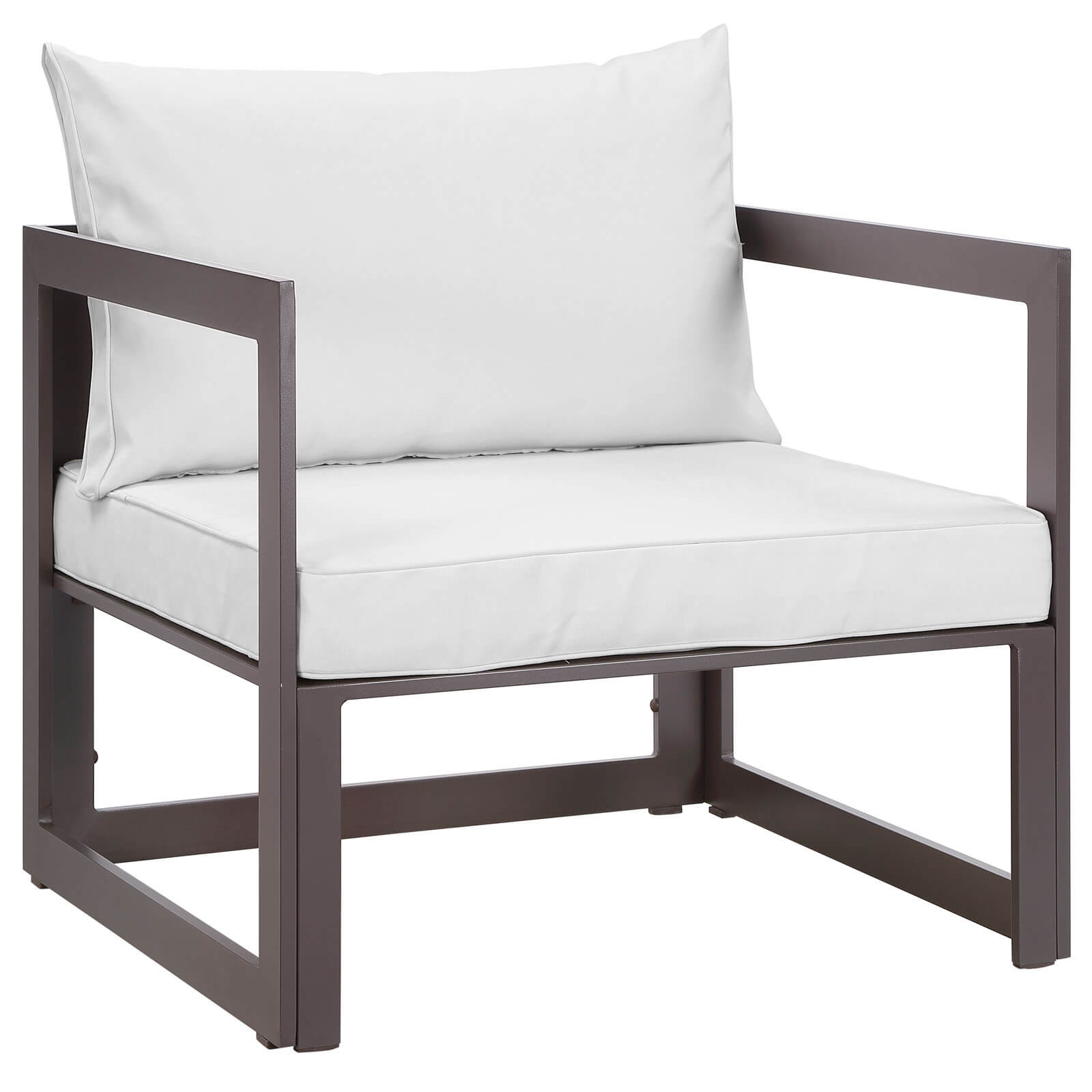 Fortuna Outdoor Patio Armchair, Brown + White by Modway Furniture