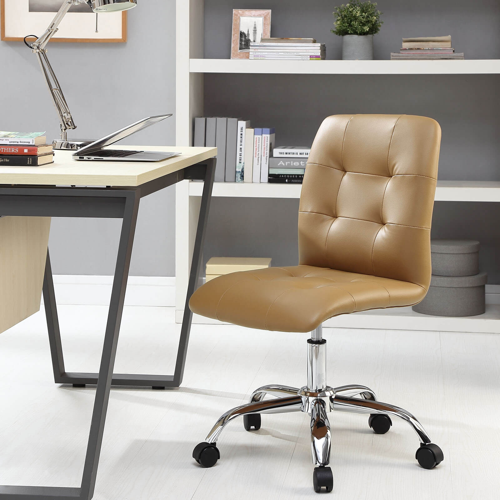 Prim Mid Back Office Chair, Tan by Modway Furniture