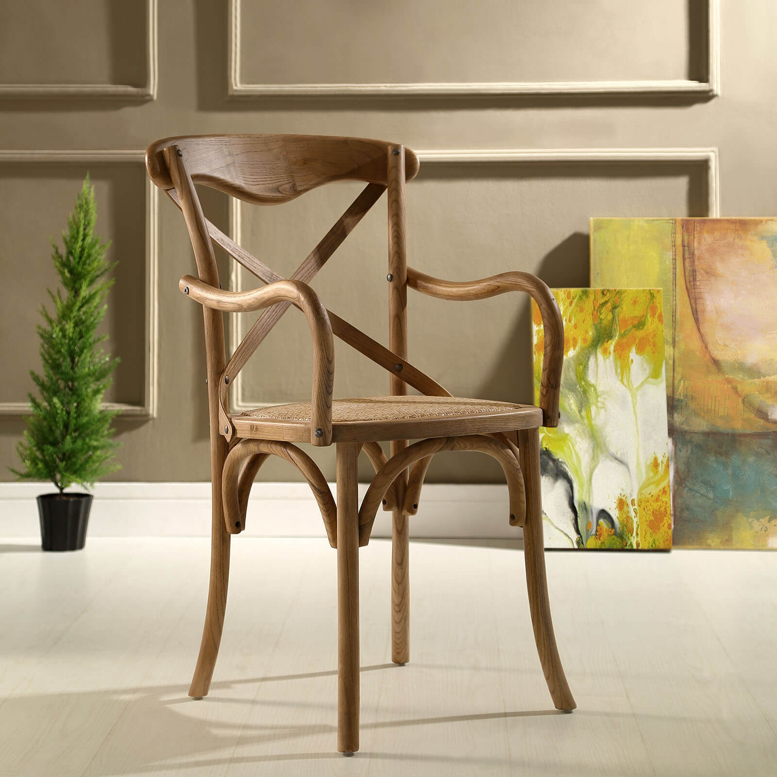 Gear Dining Armchair, Walnut by Modway Furniture