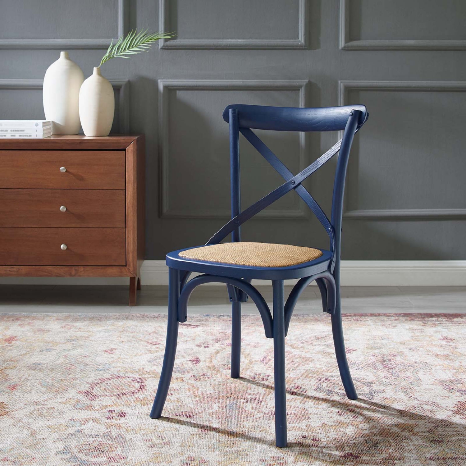 Gear Dining Side Chair, Midnight Blue by Modway Furniture
