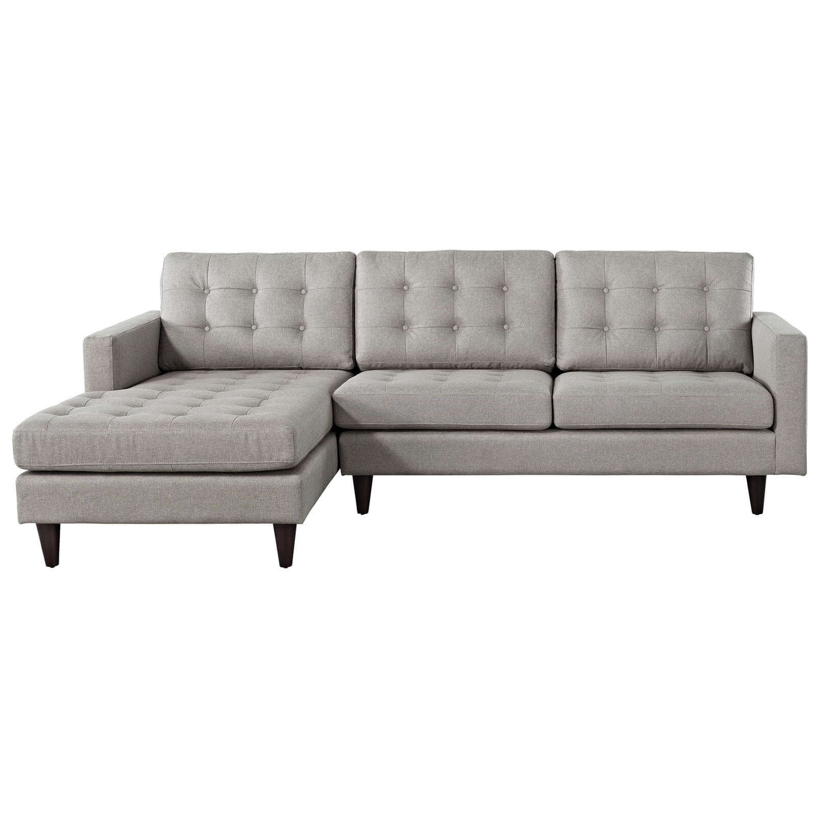 Empress Left-Arm Sectional Sofa, Light Gray by Modway Furniture