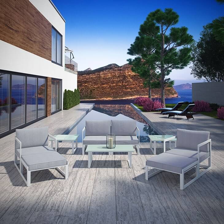 Fortuna 9-Pc Outdoor Patio Sectional Sofa Set, Composition 1